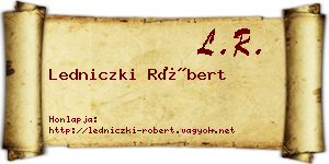 Ledniczki Róbert névjegykártya