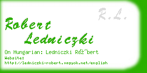 robert ledniczki business card